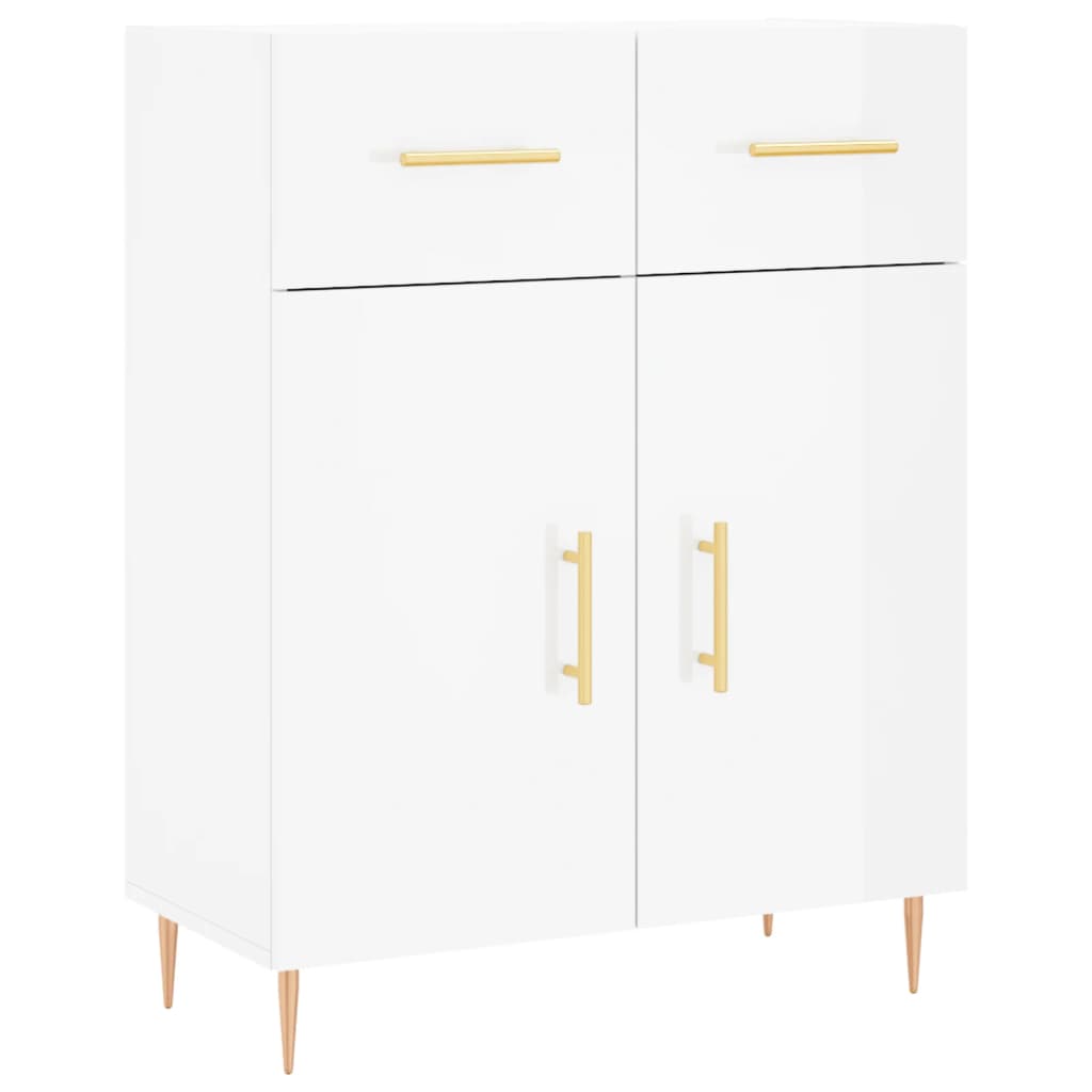 Credenza 69,5x34x90 cm in Legno Multistrato Bianco Lucido