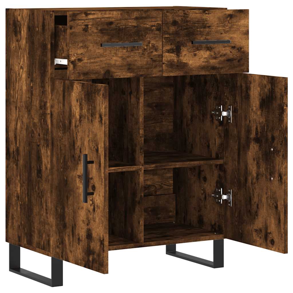 Credenza Rovere Fumo 69,5x34x90 cm in Legno Multistrato