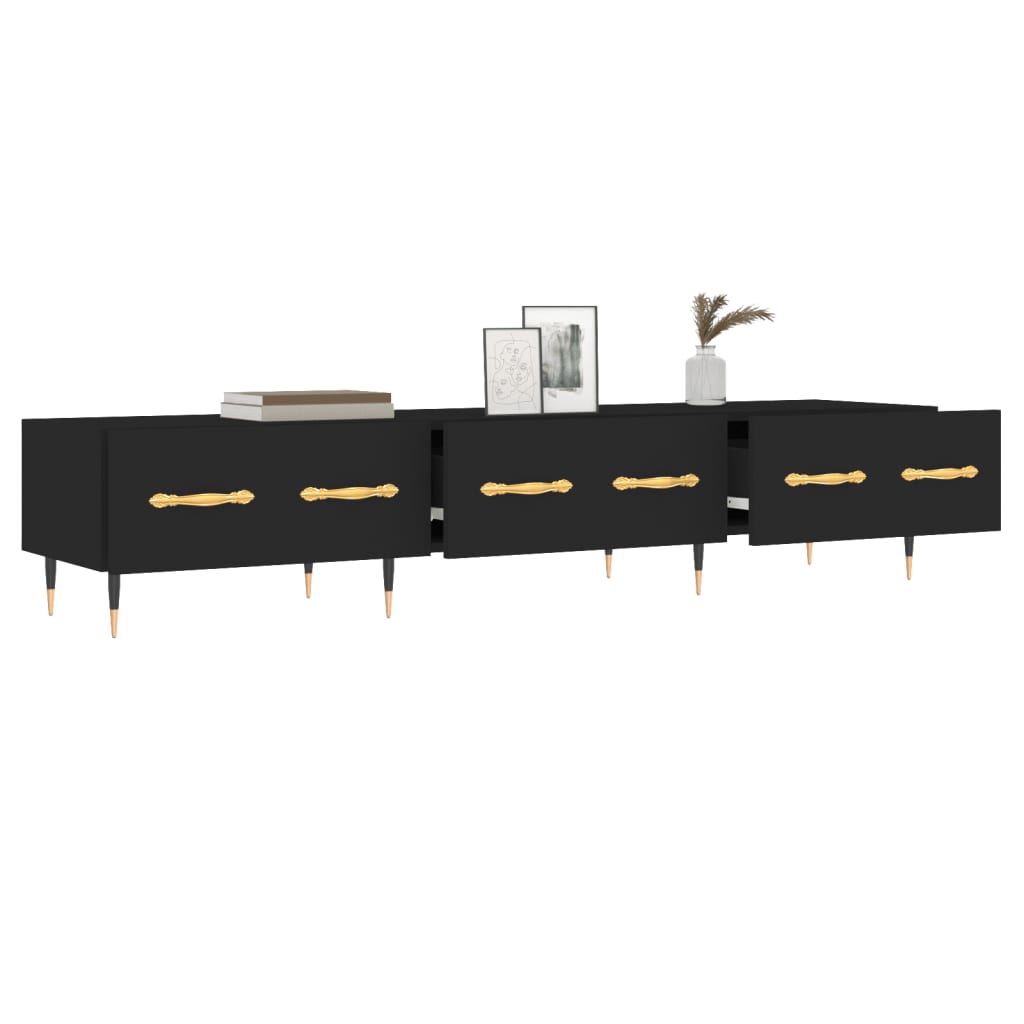 Mobile Porta TV Nero 150x36x30 cm in Legno Multistrato