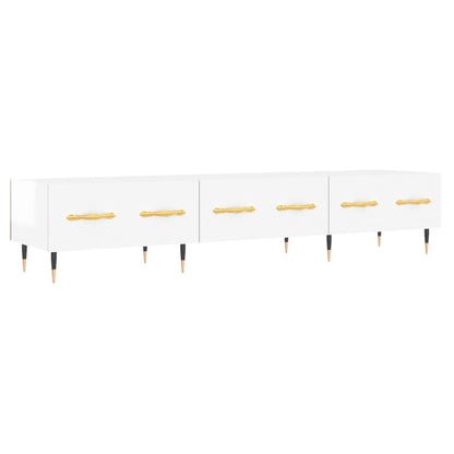 Mobile Porta TV Bianco Lucido 150x36x30 cm in Legno Multistrato