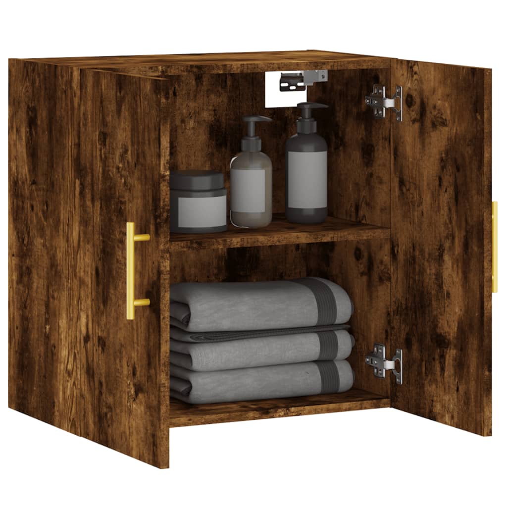 Armadietto a Muro Rovere Fumo 60x31x60 cm in Legno Multistrato