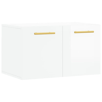 Armadietto a Muro Bianco Lucido 60x36,5x35 cm Legno Multistrato