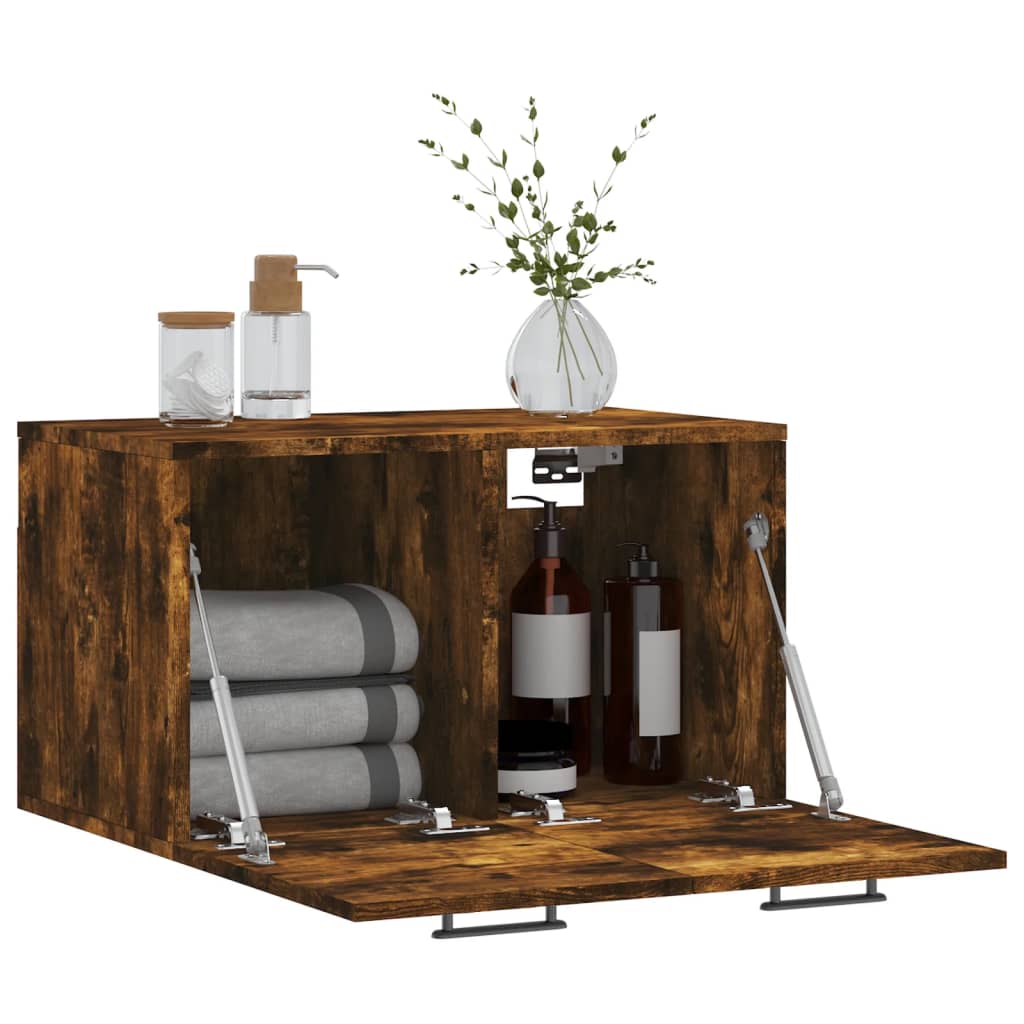 Mobile a Parete Rovere Fumo 60x36,5x35 cm in Legno Multistrato