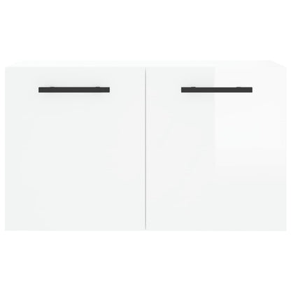Armadietto a Muro Bianco Lucido 60x36,5x35 cm Legno Multistrato