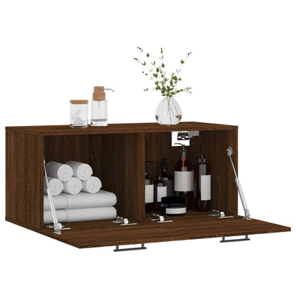 Mobile a Parete Rovere Marrone 80x36,5x35 cm Legno Multistrato