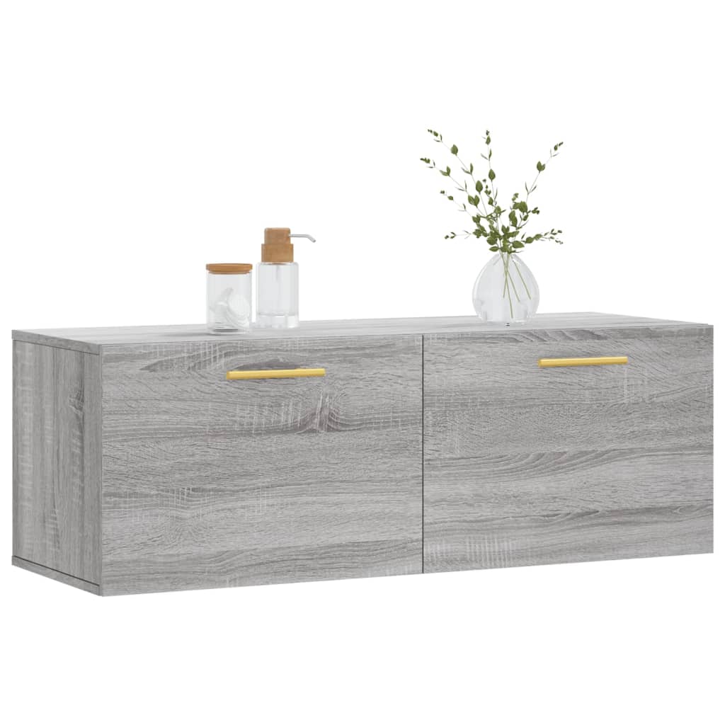 Mobile a Parete Grigio Sonoma 100x36,5x35 cm Legno Multistrato