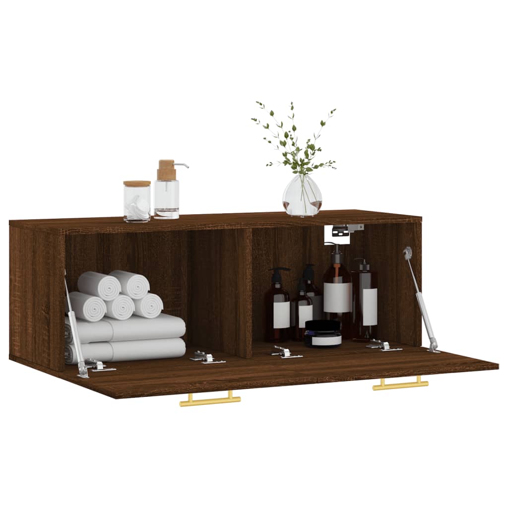 Mobile a Parete Rovere Marrone 100x36,5x35 cm Legno Multistrato