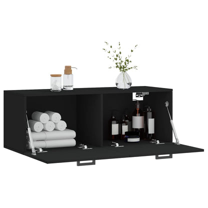 Mobile a Parete Nero 100x36,5x35 cm in Legno Multistrato