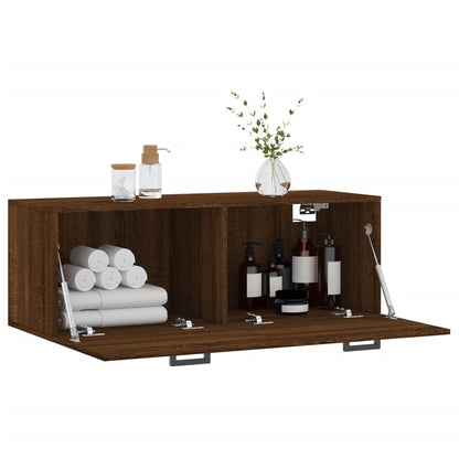 Mobile a Parete Rovere Marrone 100x36,5x35 cm Legno Multistrato