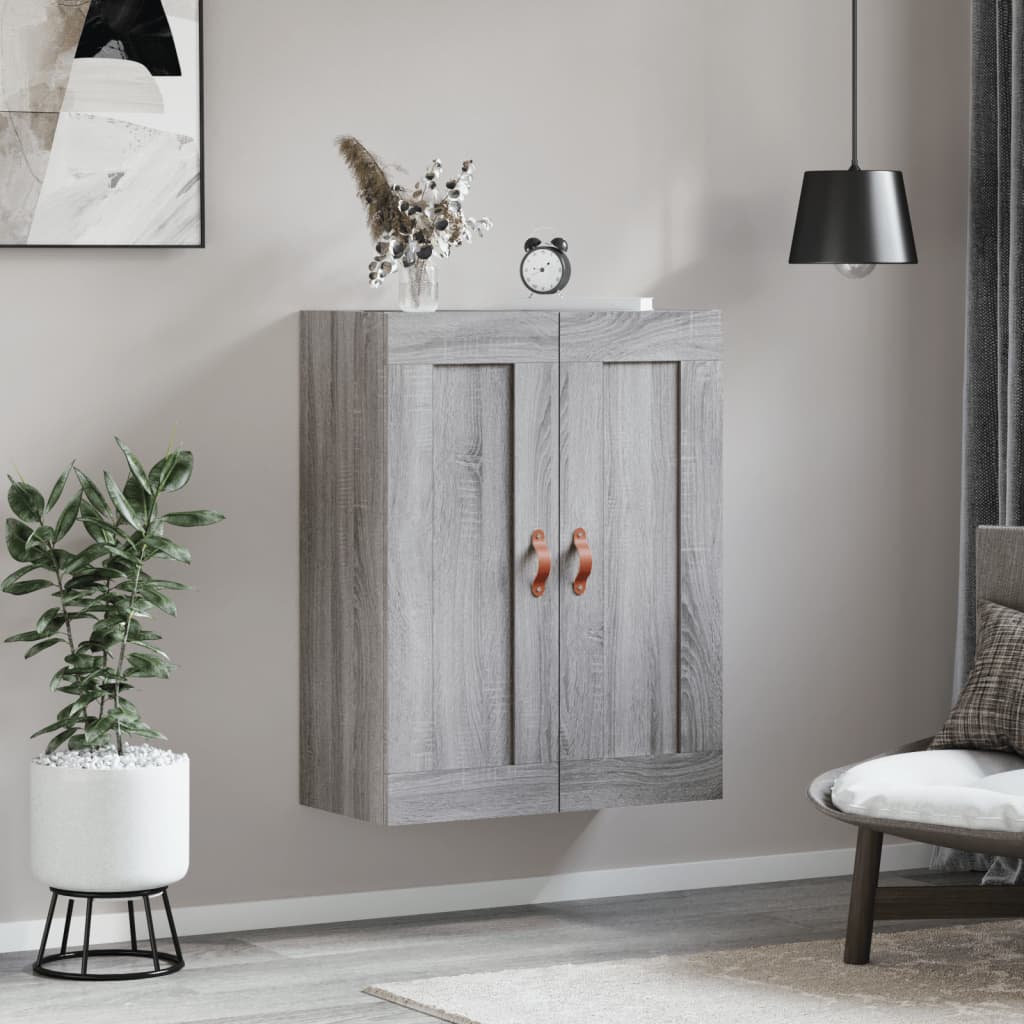Mobile a Parete Grigio Sonoma 69,5x34x90 cm Legno Multistrato