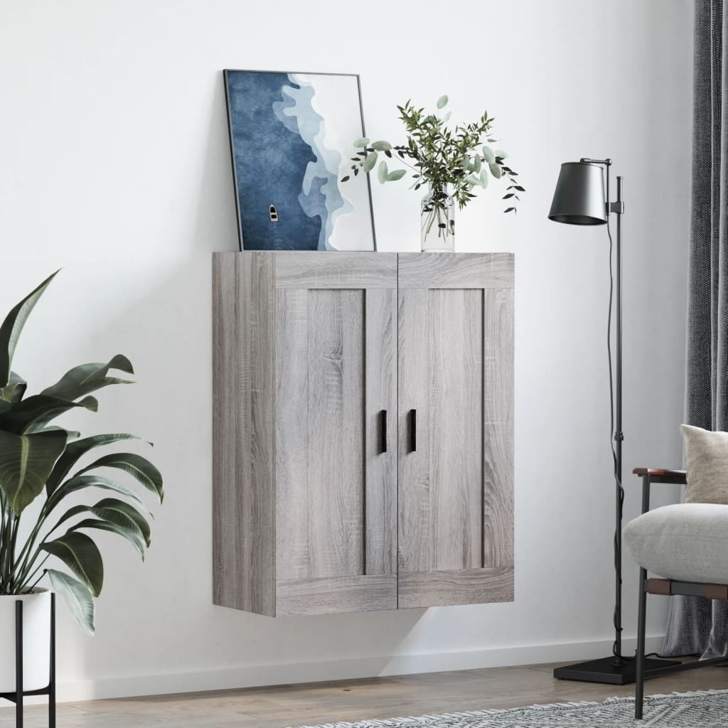 Mobile a Parete Grigio Sonoma 69,5x34x90 cm Legno Multistrato