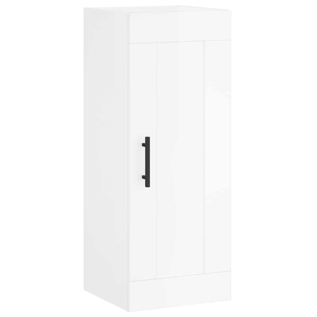 Mobile Parete Bianco Lucido 34,5x34x90 cm in Legno Multistrato