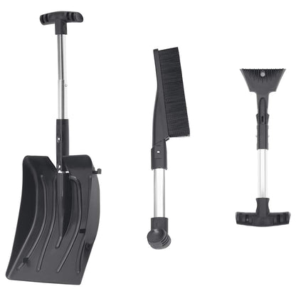 Kit Pala da Neve 3 in 1 Nero in Alluminio