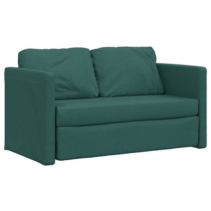 Divano Letto da Terra 2 in 1 Verde Scuro 112x174x55 cm Tessuto