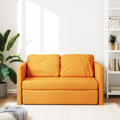 Divano Letto da Terra 2 in 1 Giallo Scuro 112x174x55 cm Tessuto