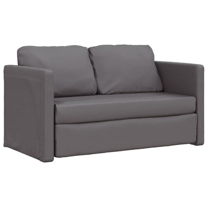 Divano Letto da Terra 2 in 1 Grigio 112x174x55 cm Similpelle