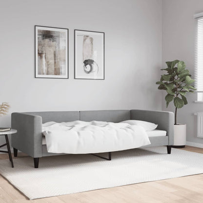 Letto da Giorno Grigio Chiaro 100x200 cm in Tessuto
