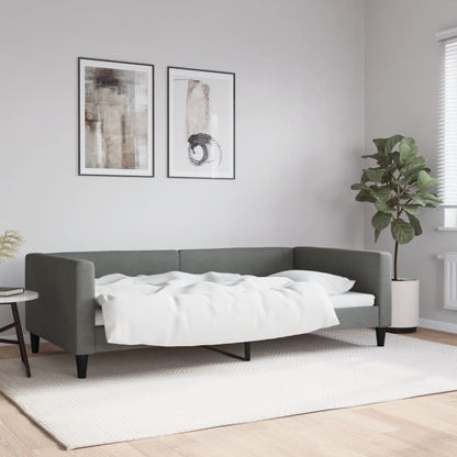 Letto da Giorno Grigio Scuro 100x200 cm in Tessuto