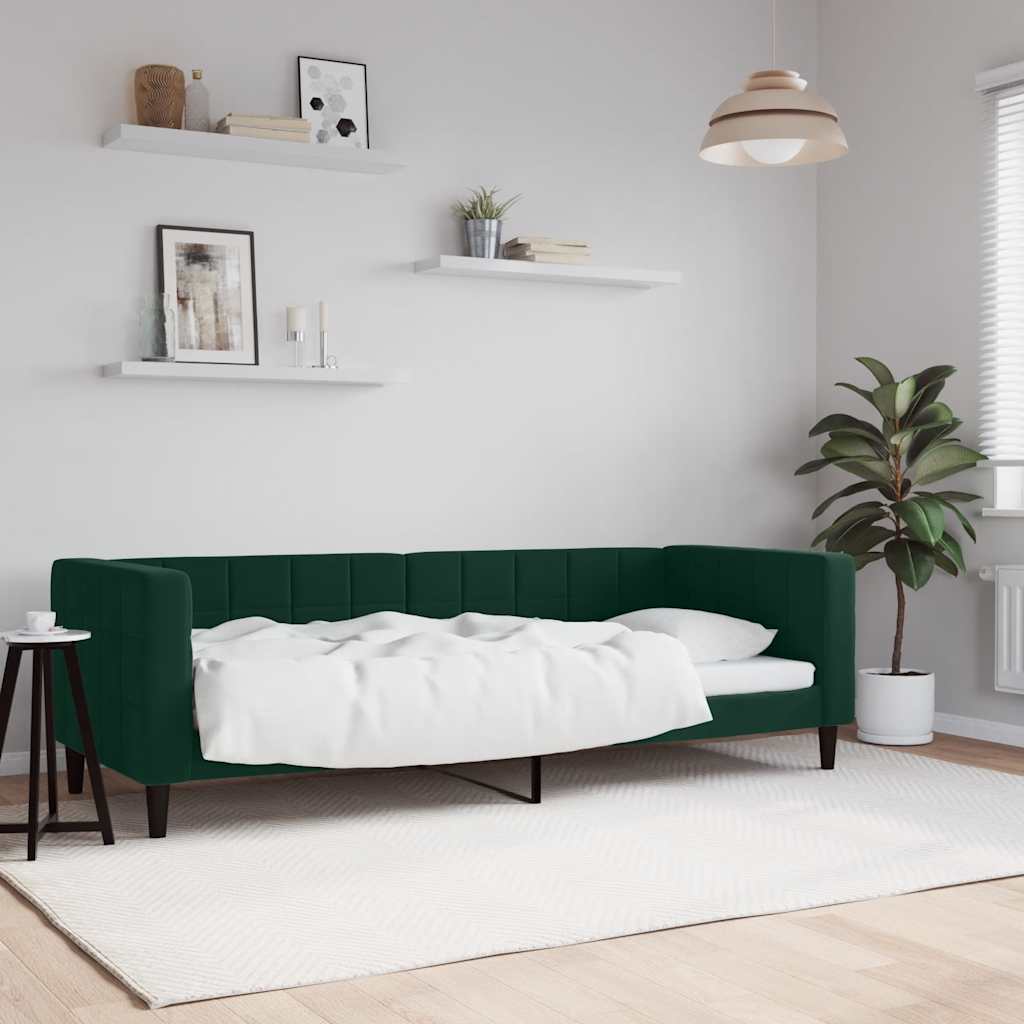 Letto da Giorno Verde Scuro 80x200 cm in Velluto