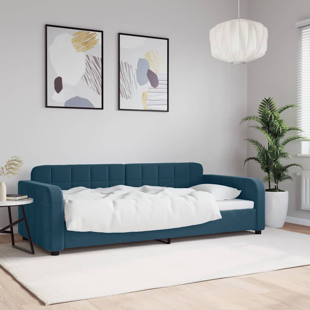 Letto da Giorno Blu 90x200 cm in Velluto