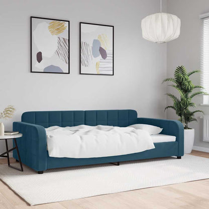 Letto da Giorno Blu 100x200 cm in Velluto