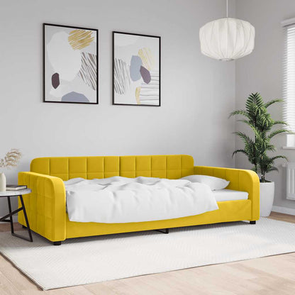 Letto da Giorno Giallo 100x200 cm in Velluto