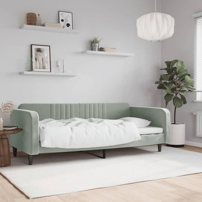 Letto da Giorno Grigio Chiaro 90x200 cm in Velluto