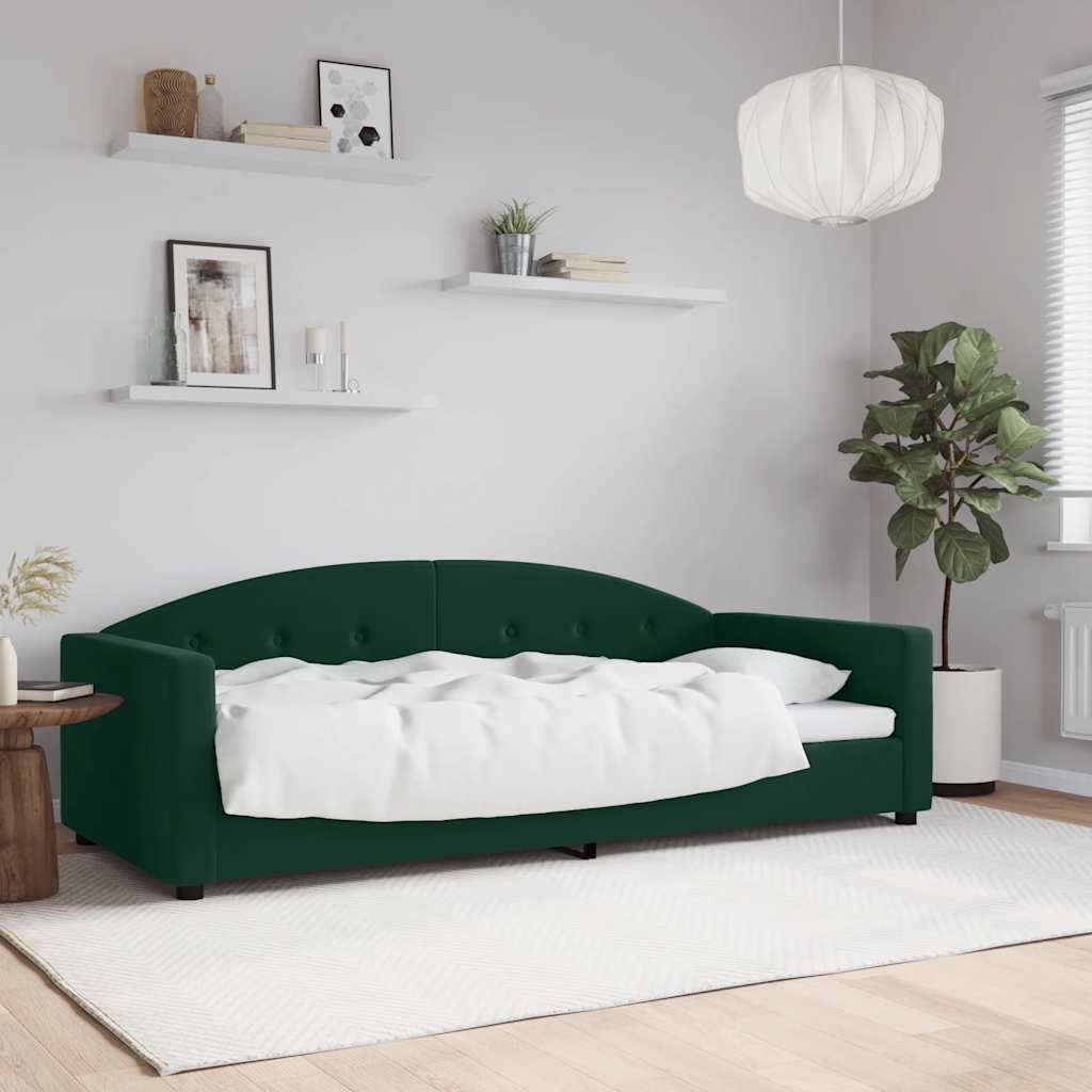 Letto da Giorno Verde Scuro 90x200 cm in Velluto