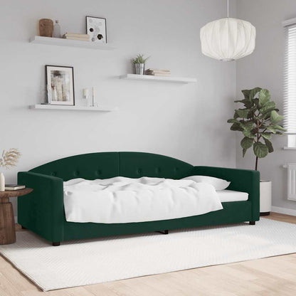 Letto da Giorno Verde Scuro 100x200 cm in Velluto