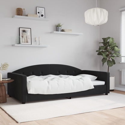 Letto da Giorno Nero 100x200 cm in Velluto