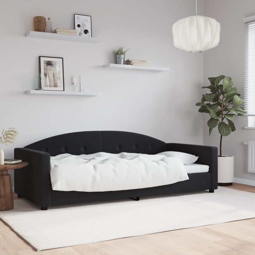 Letto da Giorno Nero 90x190 cm in Velluto