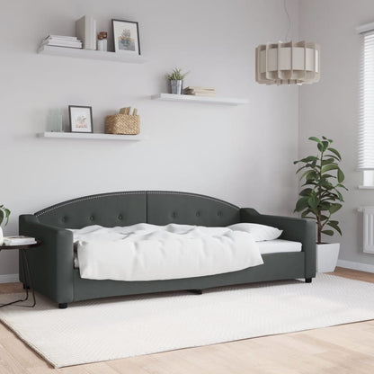Letto da Giorno Grigio 90x200 cm in Tessuto