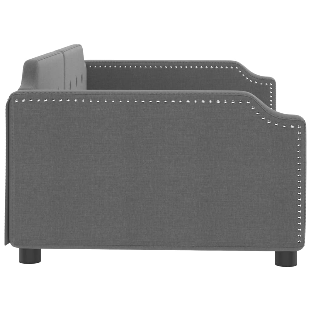Letto da Giorno Grigio Scuro 100x200 cm in Tessuto