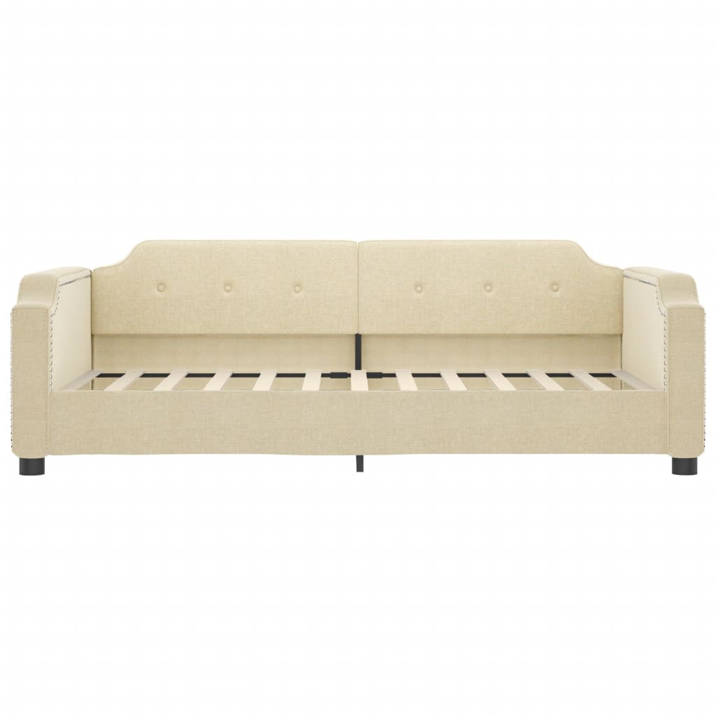 Letto da Giorno Crema 100x200 cm in Tessuto