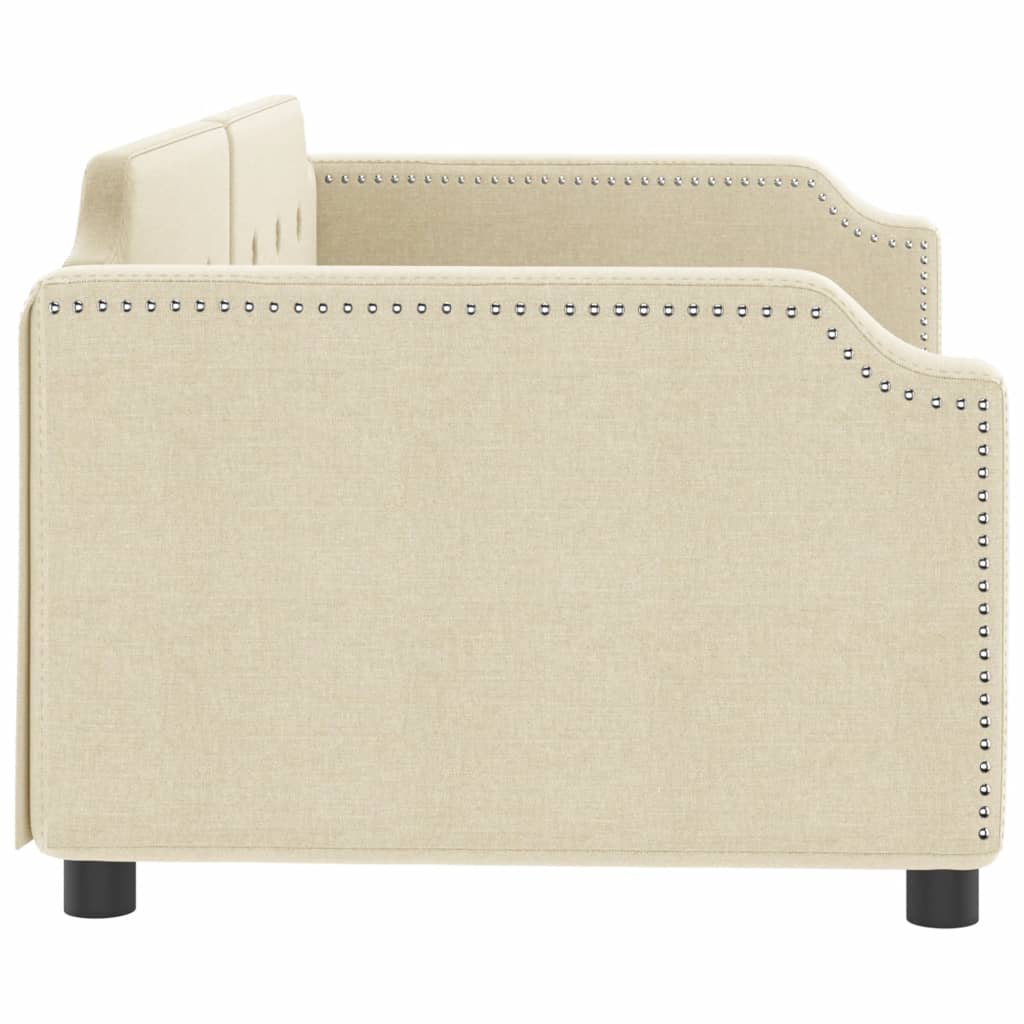 Letto da Giorno Crema 100x200 cm in Tessuto