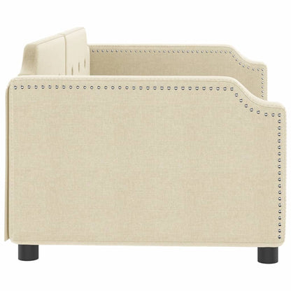 Letto da Giorno Crema 100x200 cm in Tessuto