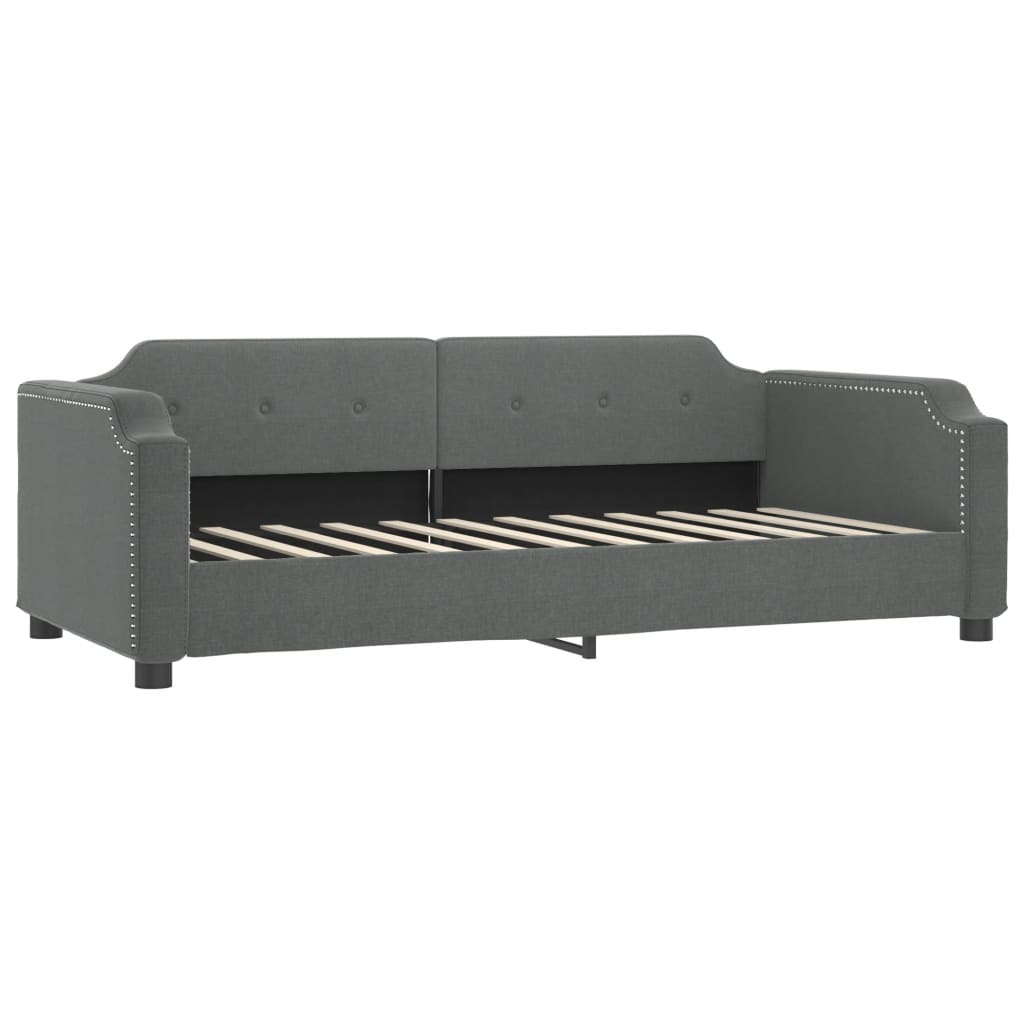 Letto da Giorno Grigio Scuro 90x190 cm in Tessuto