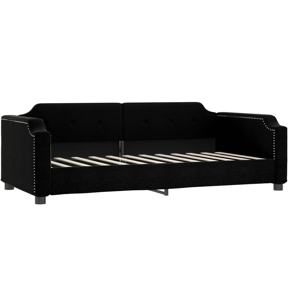 Letto da Giorno Nero 90x190 cm in Tessuto