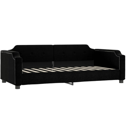 Letto da Giorno Nero 90x190 cm in Tessuto