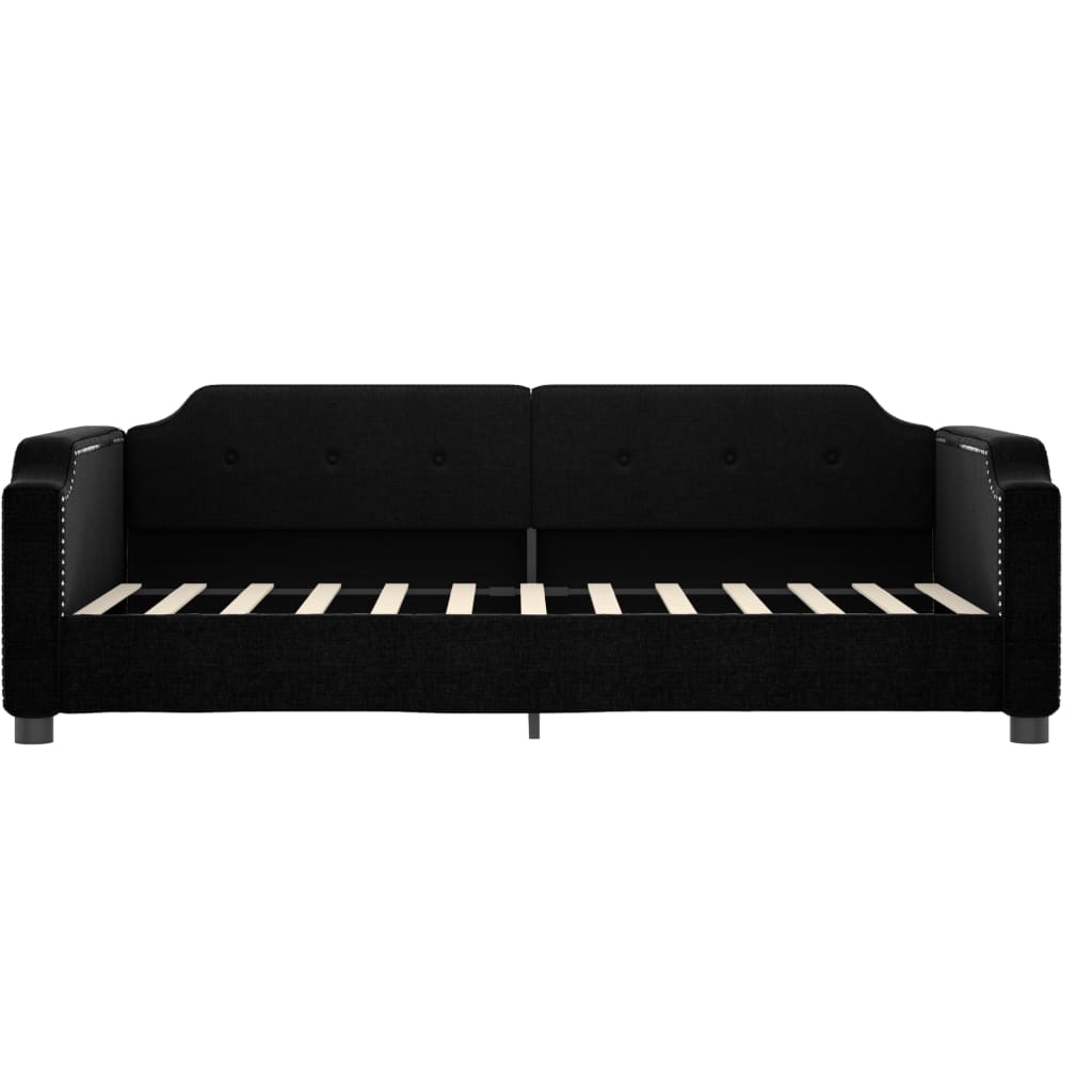 Letto da Giorno Nero 90x190 cm in Tessuto