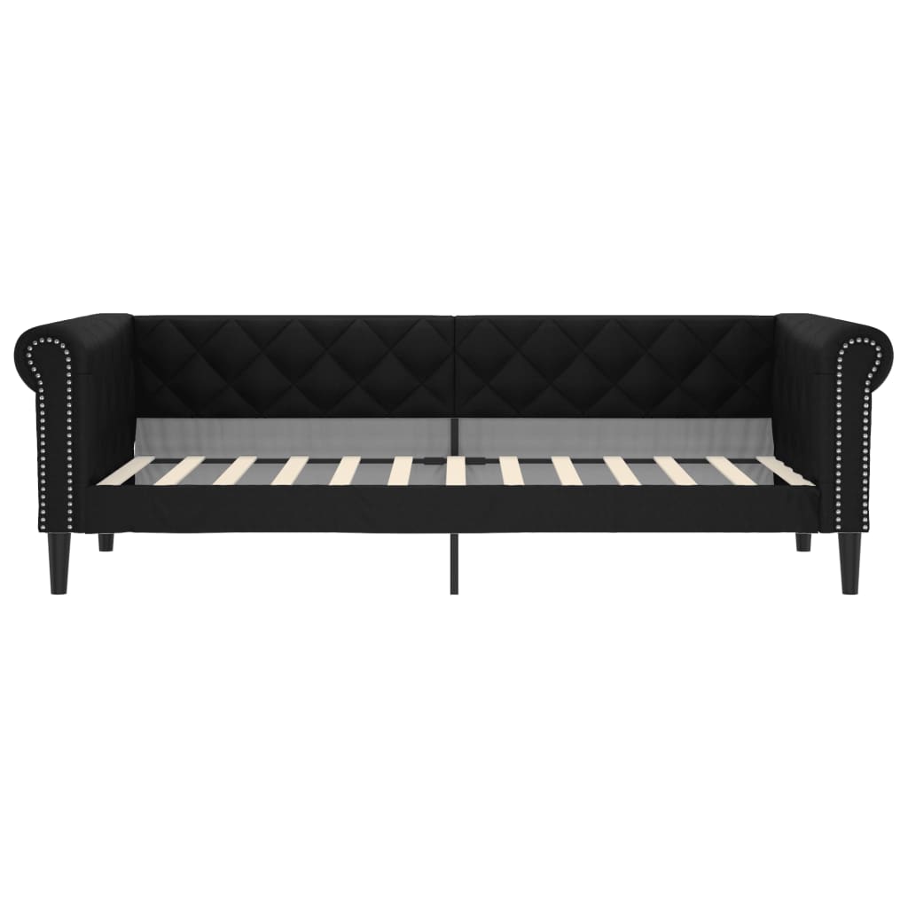 Letto da Giorno Nero 80x200 cm in Similpelle