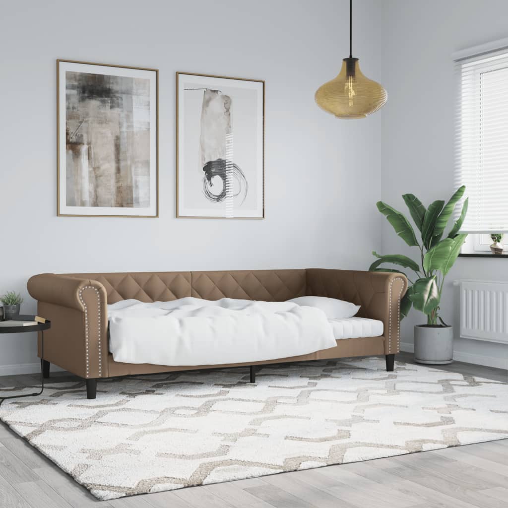 Letto da Giorno Cappuccino 80x200 cm in Similpelle