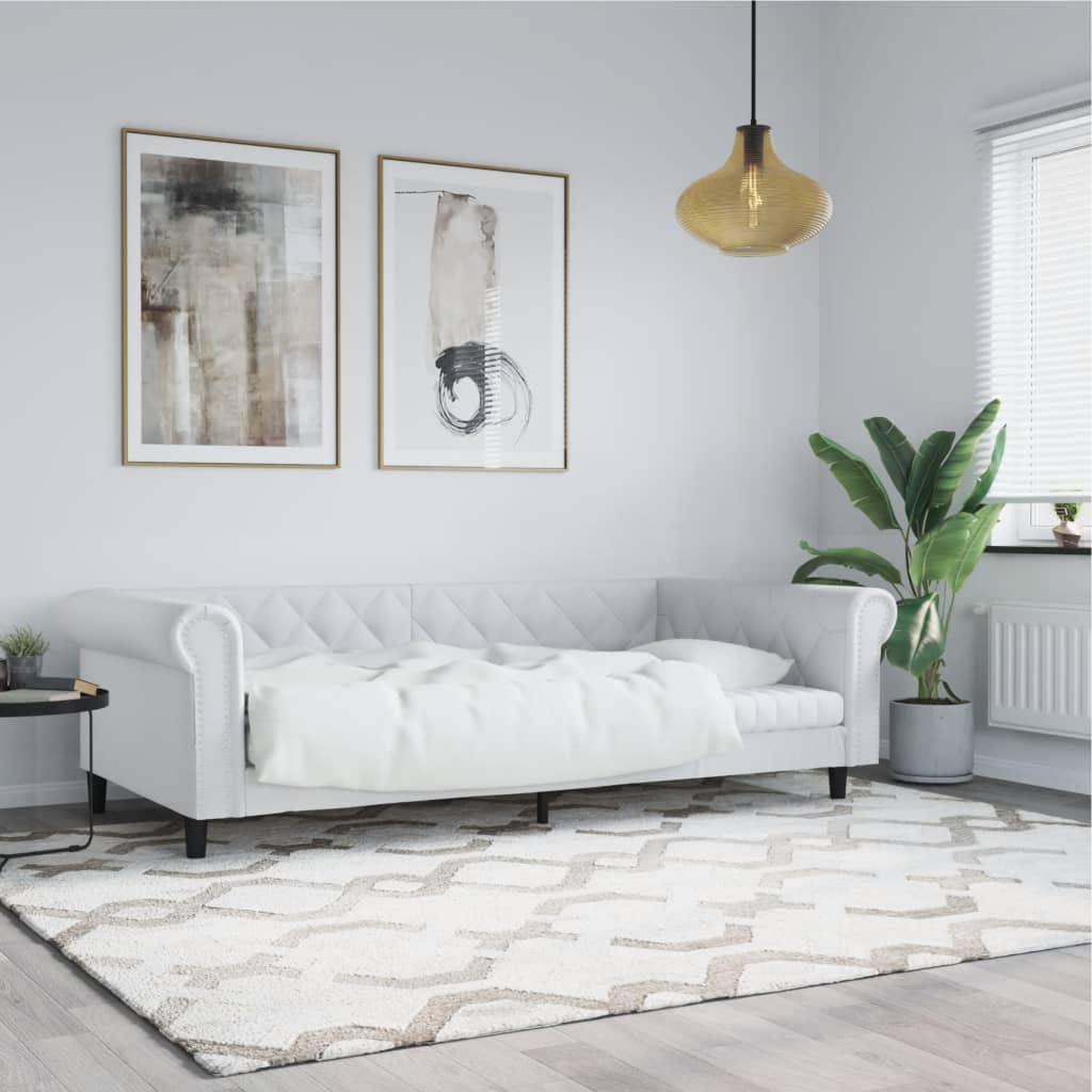 Letto da Giorno Bianco 90x200 cm in Similpelle