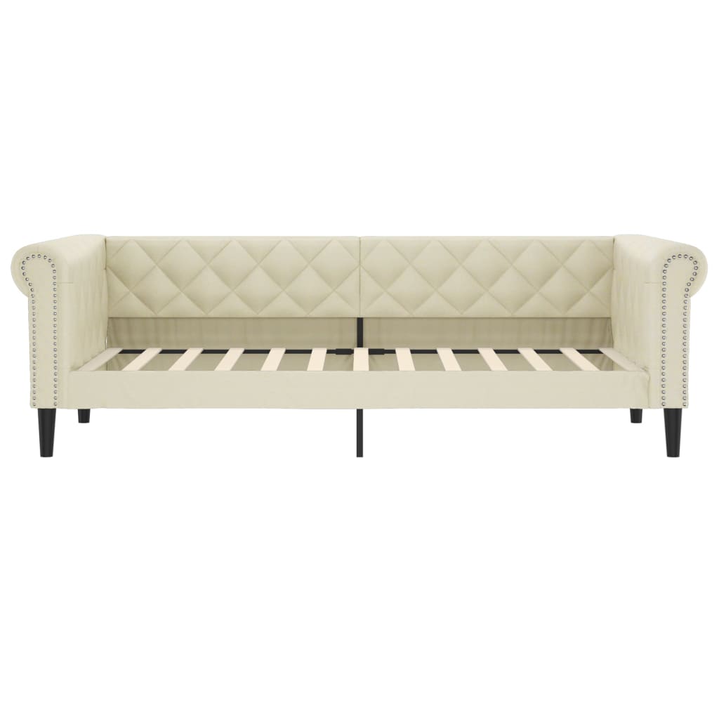 Letto da Giorno Crema 100x200 cm in Similpelle