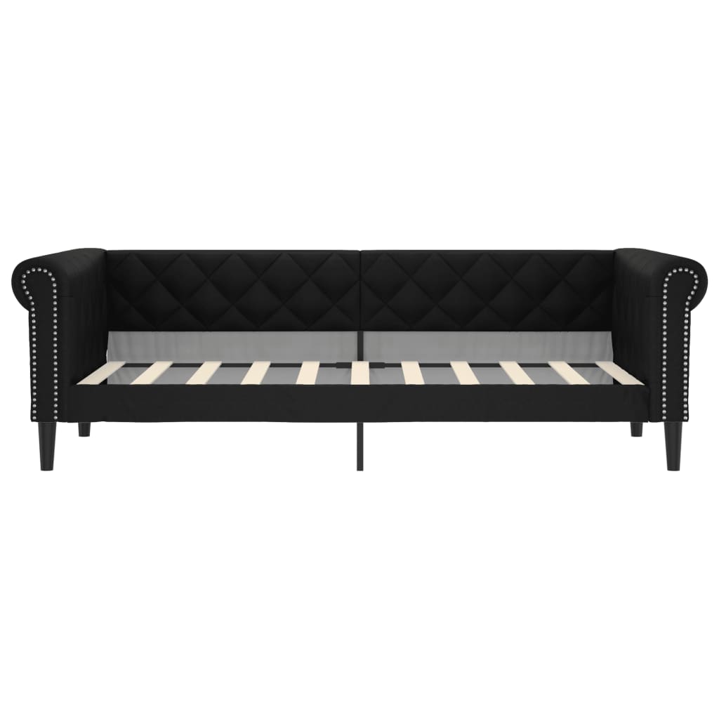 Letto da Giorno Nero 90x190 cm in Similpelle