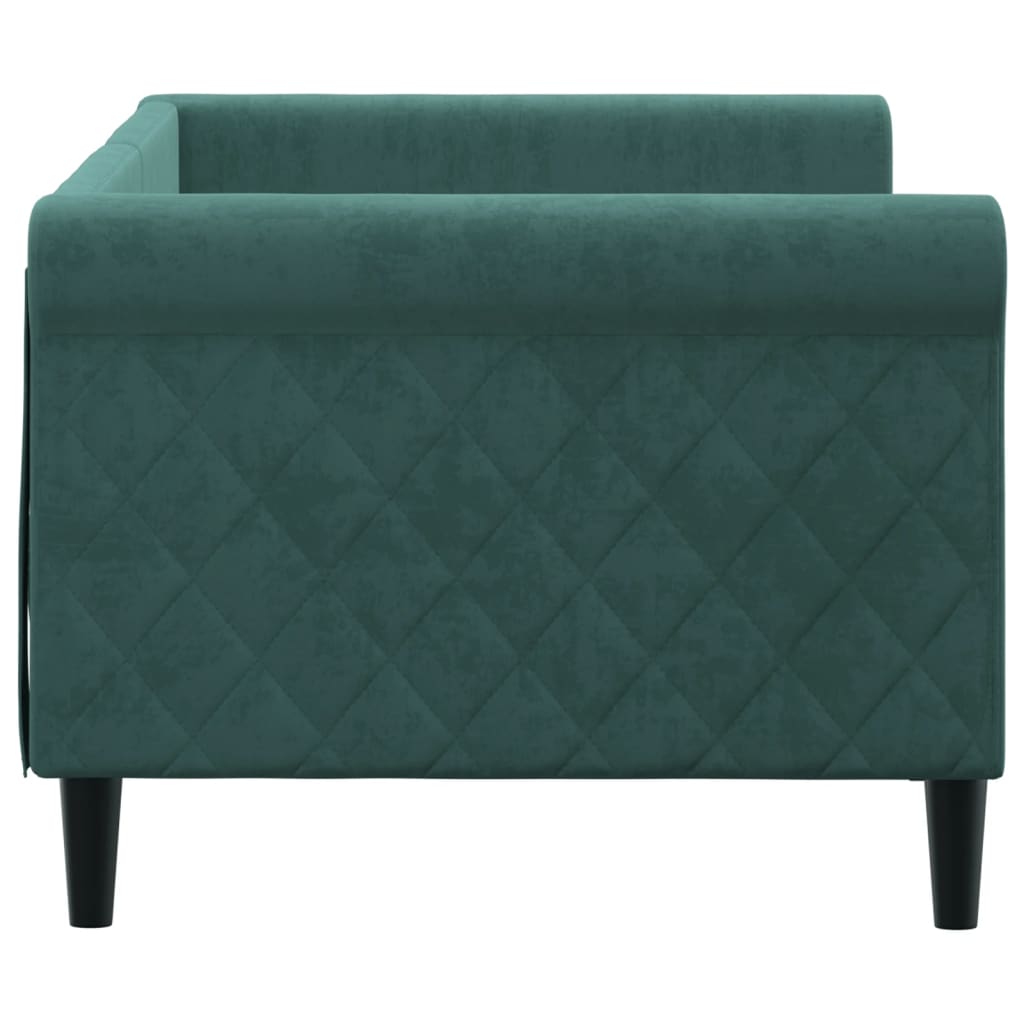 Letto da Giorno Verde Scuro 80x200 cm in Velluto