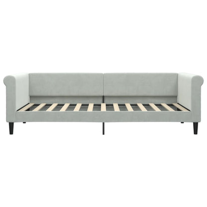 Letto da Giorno Grigio Chiaro 90x200 cm in Velluto