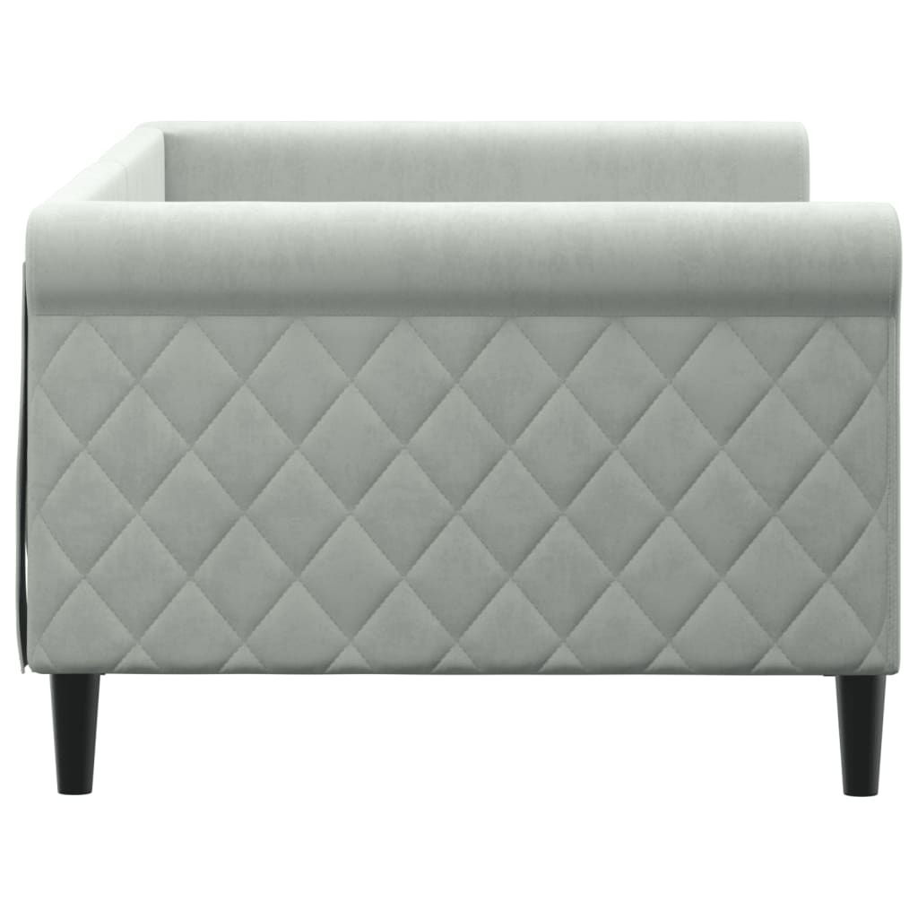 Letto da Giorno Grigio Chiaro 90x200 cm in Velluto