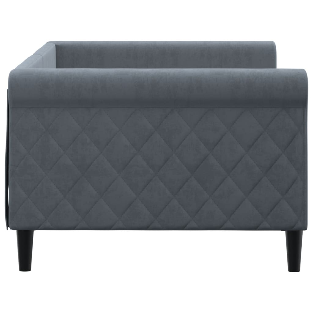 Letto da Giorno Grigio Scuro 90x200 cm in Velluto