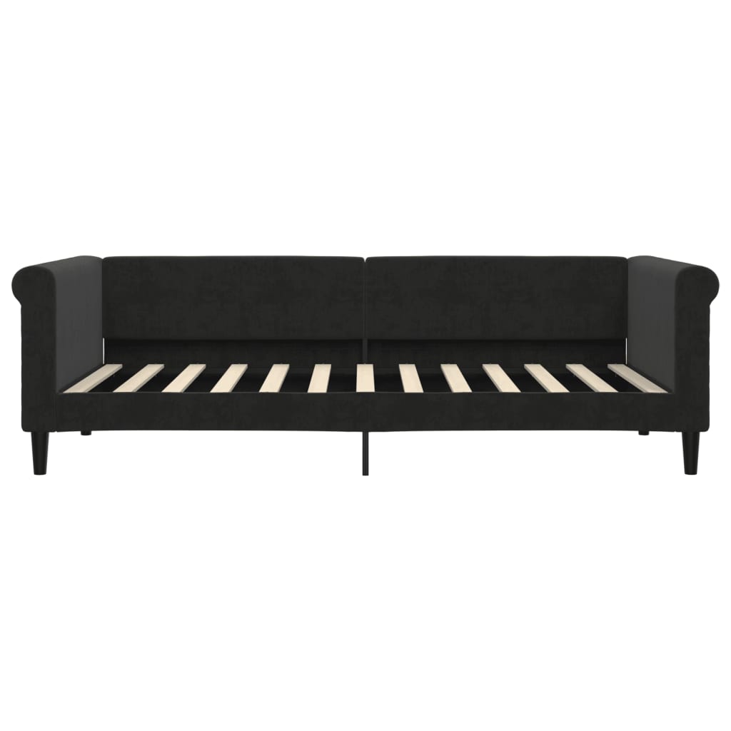 Letto da Giorno Nero 90x200 cm in Velluto